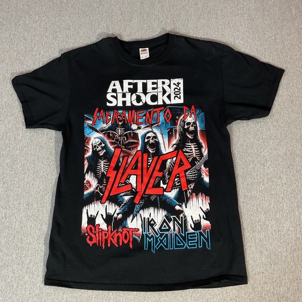 Aftershock 2024 Festival T-Shirt Slayer Slipknot Iron Maiden Sacramento CA Med